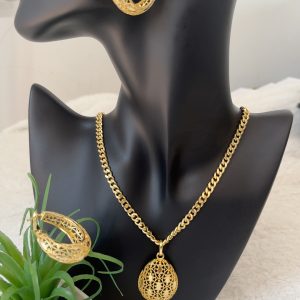 ST 422 Bohemian luxury circle party set jewelry necklace earrings pendant