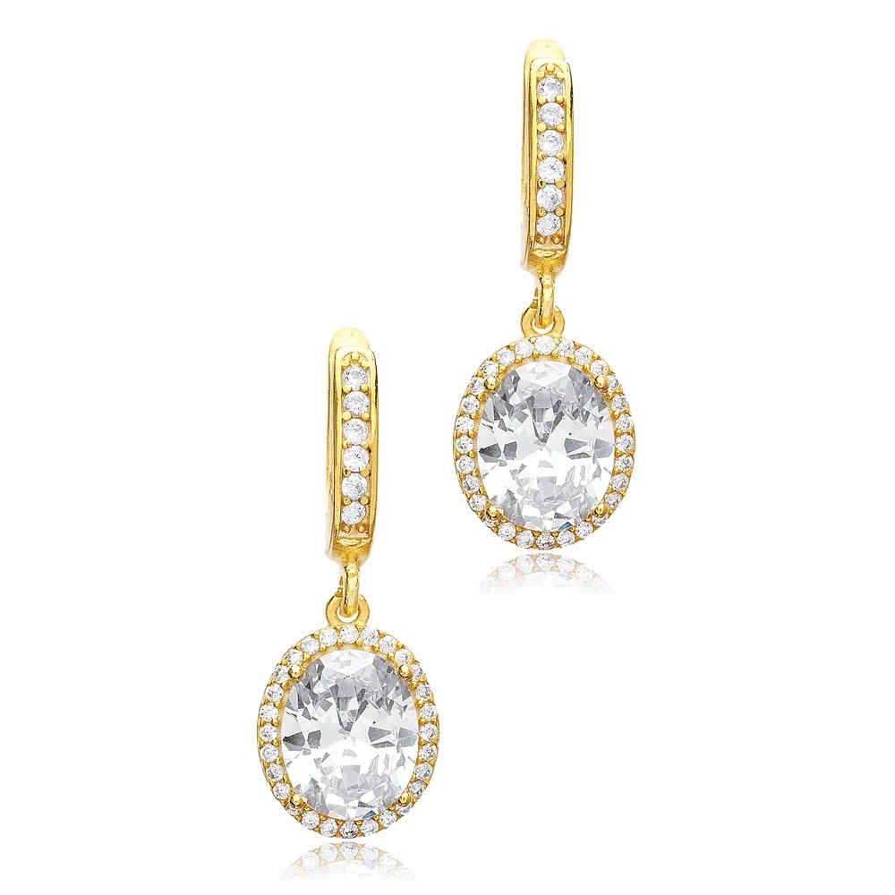 ST 726 Huggies drop Gold Earrings