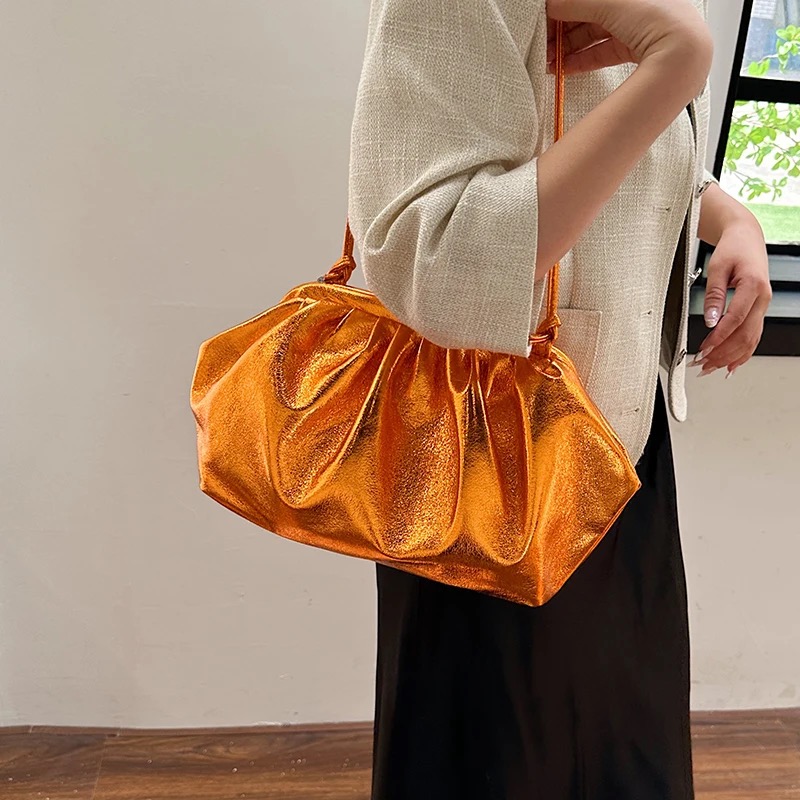 ST 9867 Shiny Metallic Soft Pouch Bag ( E )