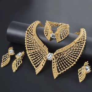 ST 6890 Gold Plated Butterfly Necklace, Earrings & Bracelet